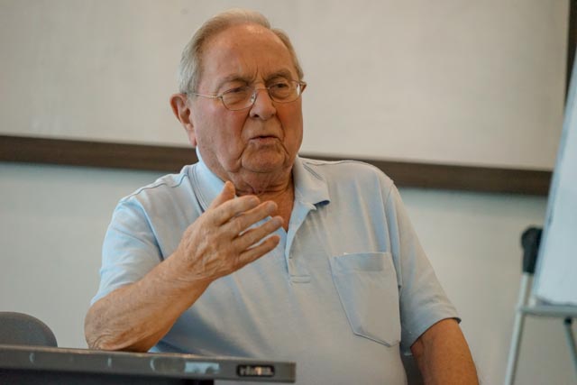 meet prof frank monks with noble academy team and students