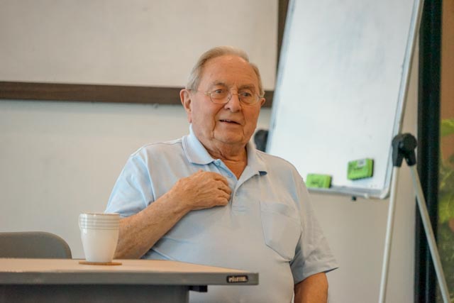 meet prof frank monks with noble academy team and students