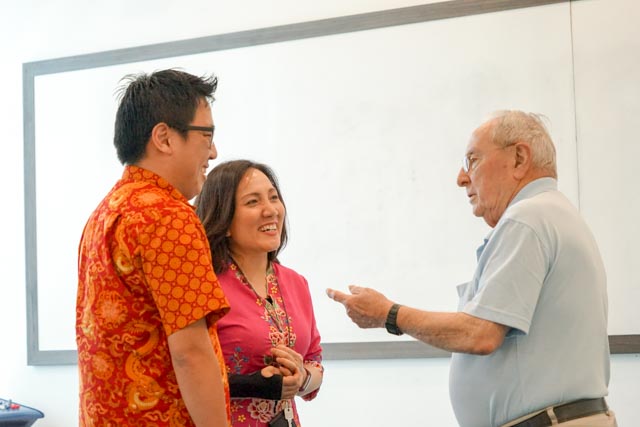 meet prof frank monks with noble academy team and students