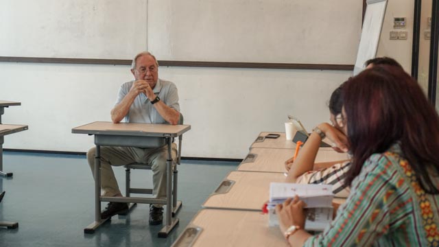 meet prof frank monks with noble academy team and students